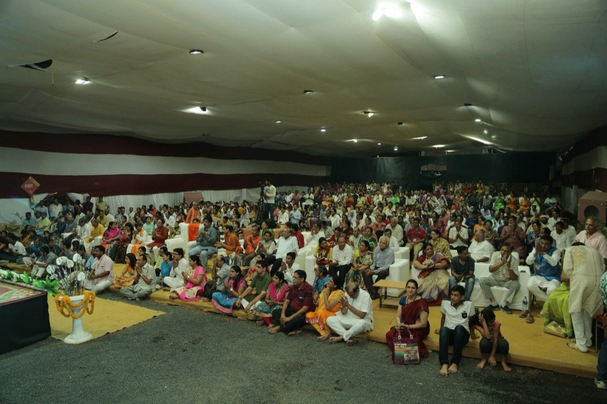 Pravachan in the camp hall