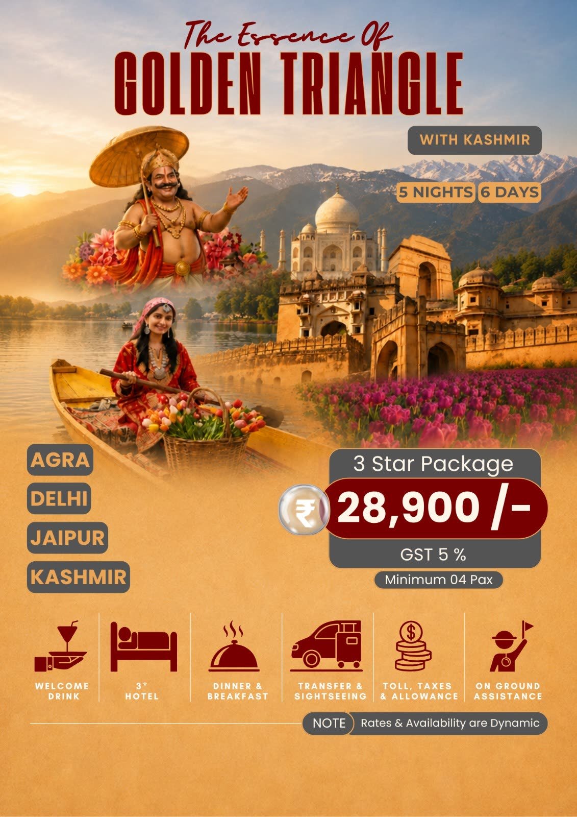 Golden Triangle with Kashmir - From Mughal Monuments to the Valley 05 Nights 06 Days